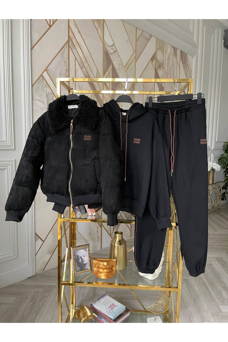MIU MIU Чёрный женский костюм тройка 