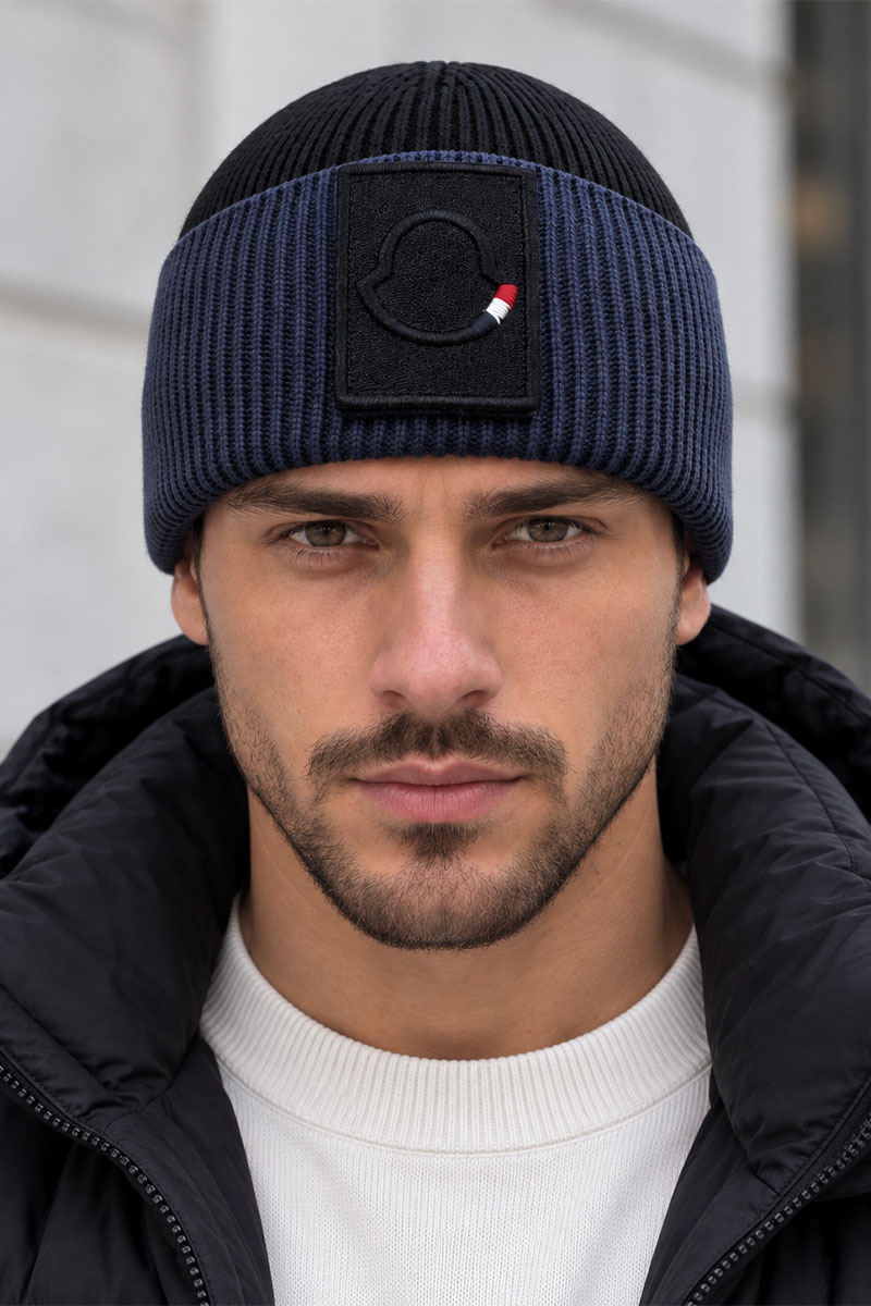 Moncler Мужская брендовая шапка - Black / Navy