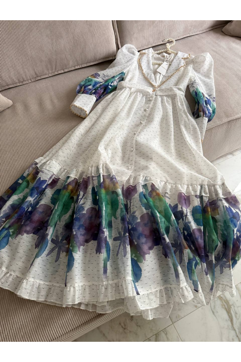 Zimmermann Женское длинное платье с рукавом 