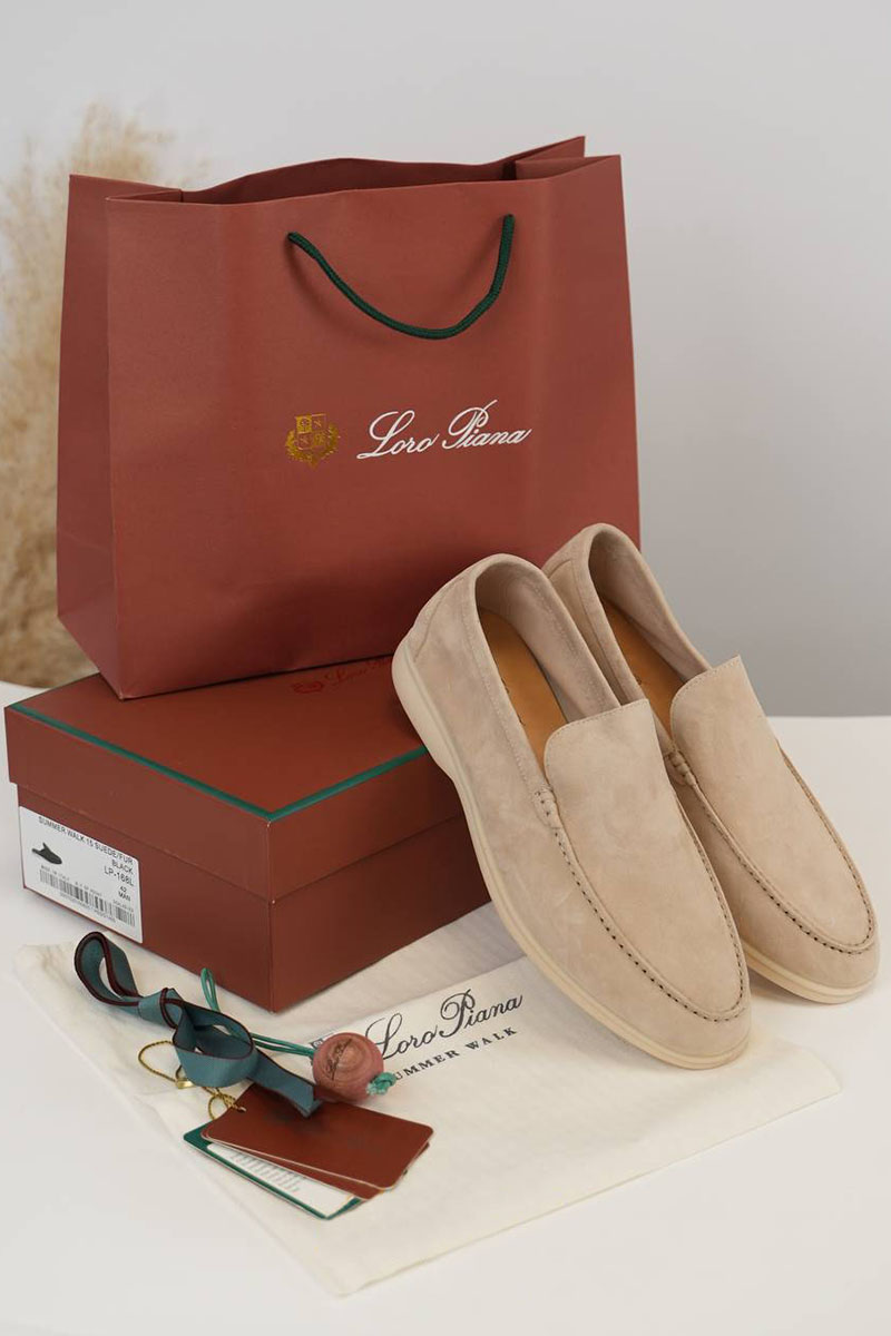 Loro Piana Мужские замшевые лоферы Summer Walk