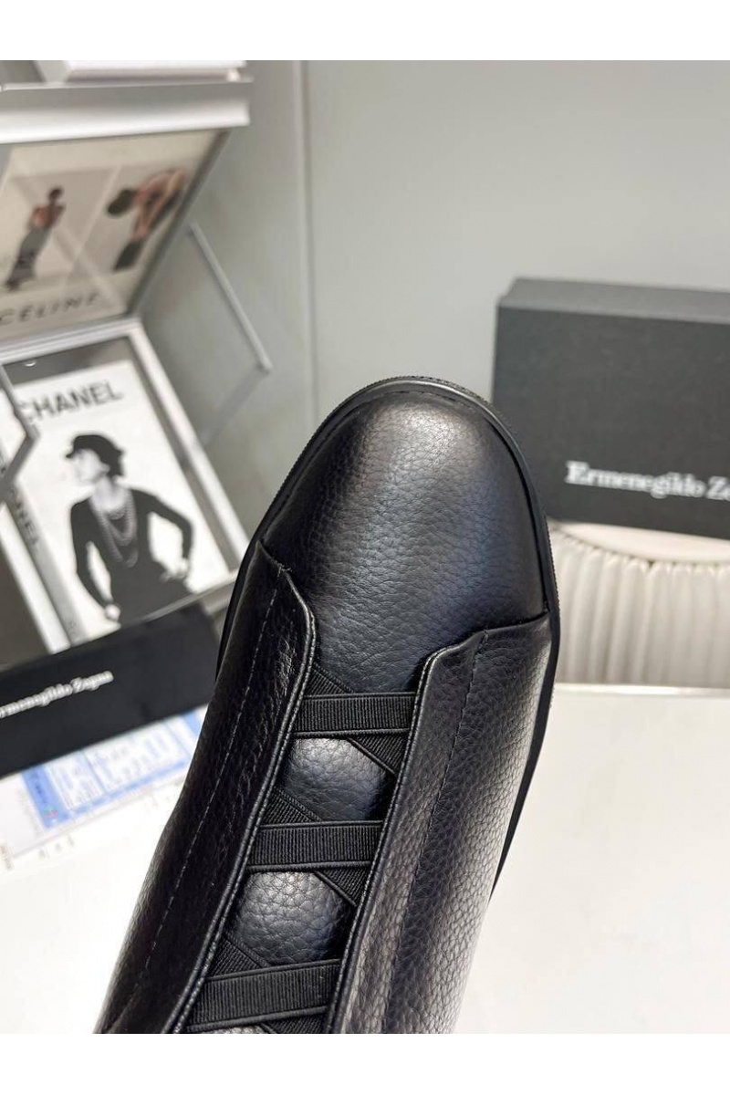 Zegna Кроссовки с мехом Triple Stitch