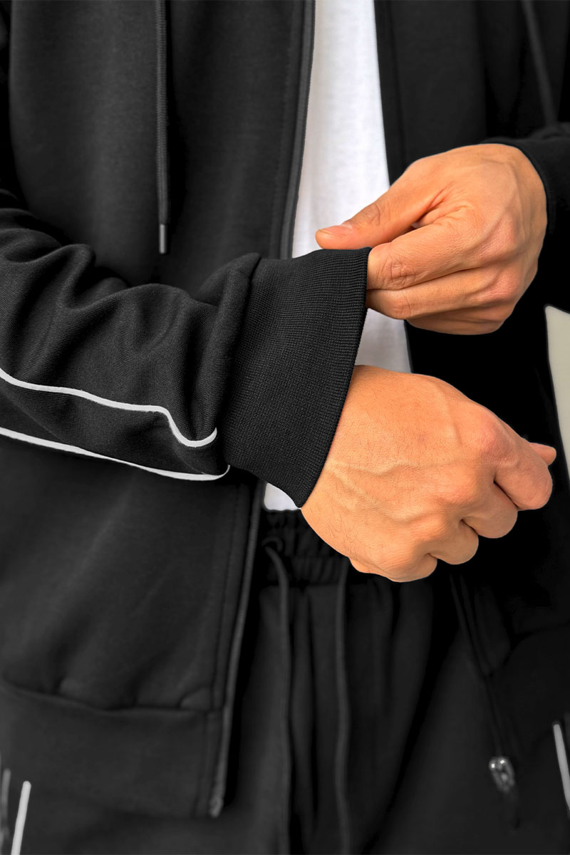 Hugо Воss Чёрная кофта на молнии 