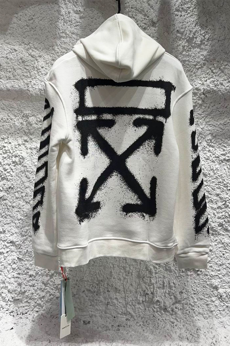 Off-White Мужское белое худи Spray Marker