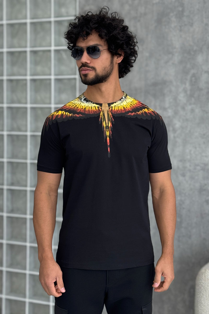 Marcelo Burlon Чёрная футболка County of Milan Solfolk Wings