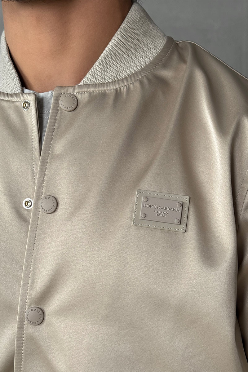 Dоlсе & Gаbbаnа Мужской бежевый бомбер logo-plaque 