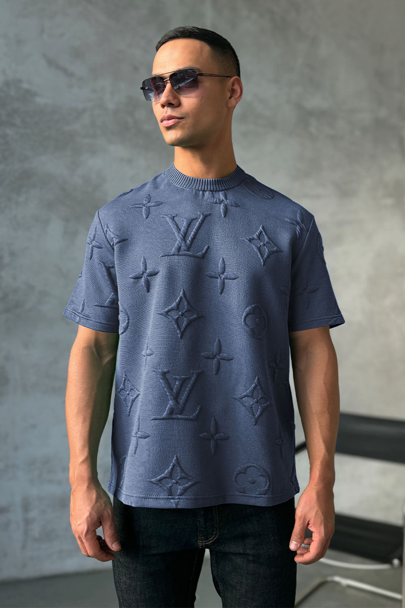 Lоuis Vuittоn Оверсайз футболка Embossed Monogram - Indigo