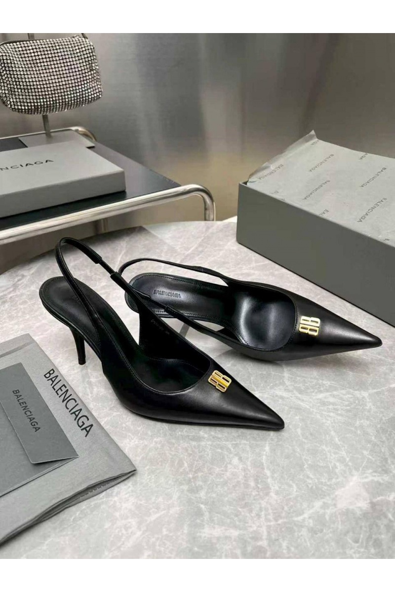 Balenciaga Женские кожаные туфли на каблуке premium