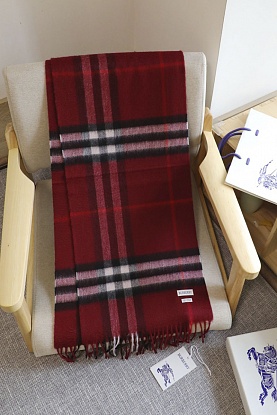 Шарф two-tone Check premium 168x30 см - Burgundy