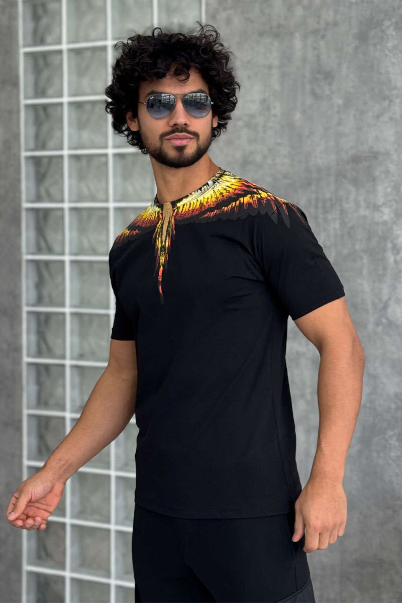 Marcelo Burlon Чёрная футболка County of Milan Solfolk Wings