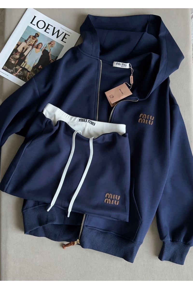 MIU MIU Женский костюм тройка синего цвета