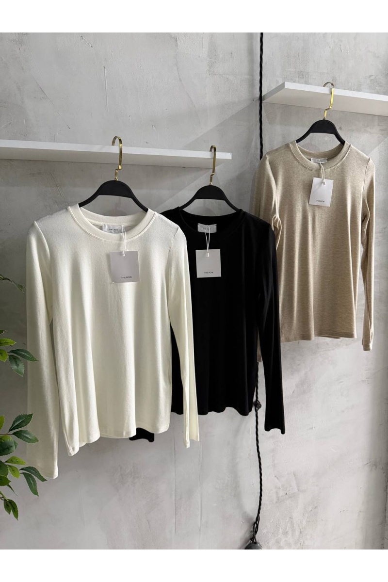 Designer Clothing Женский лонгслив бежевого цвета The Row premium