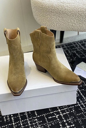 Женские замшевые сапоги premium - Beige