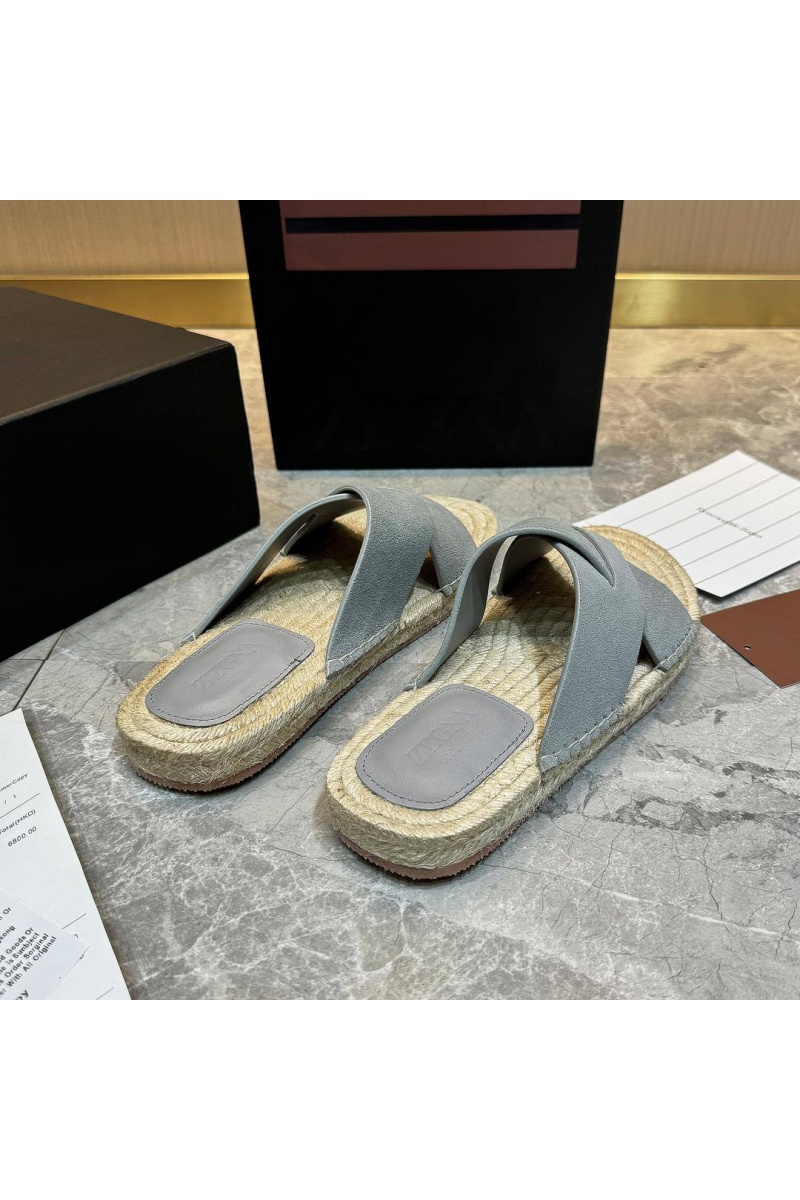 Zegna Мужские шлёпанцы suede - Blue