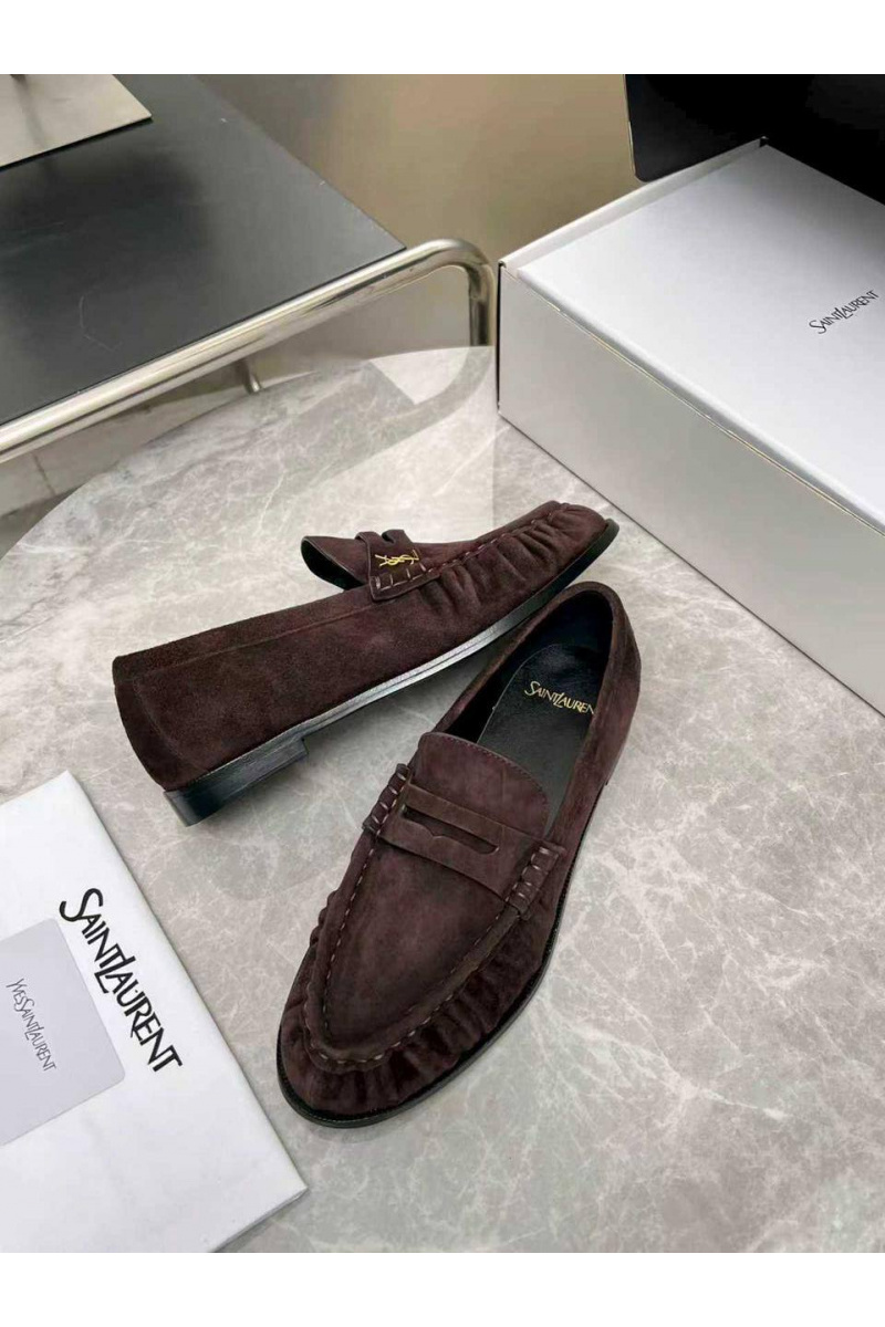 Yves Saint Laurent Женские замшевые лоферы premium