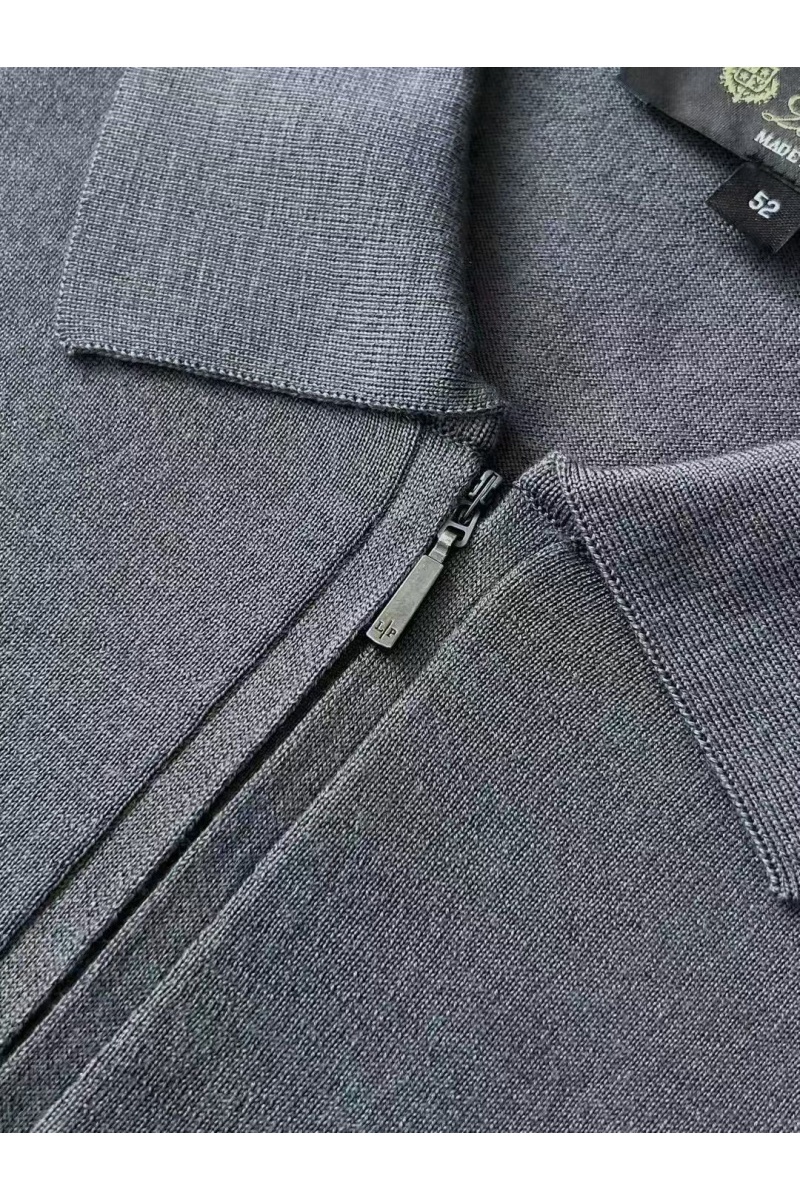 Loro Piana Мужское тёмно-серое поло premium