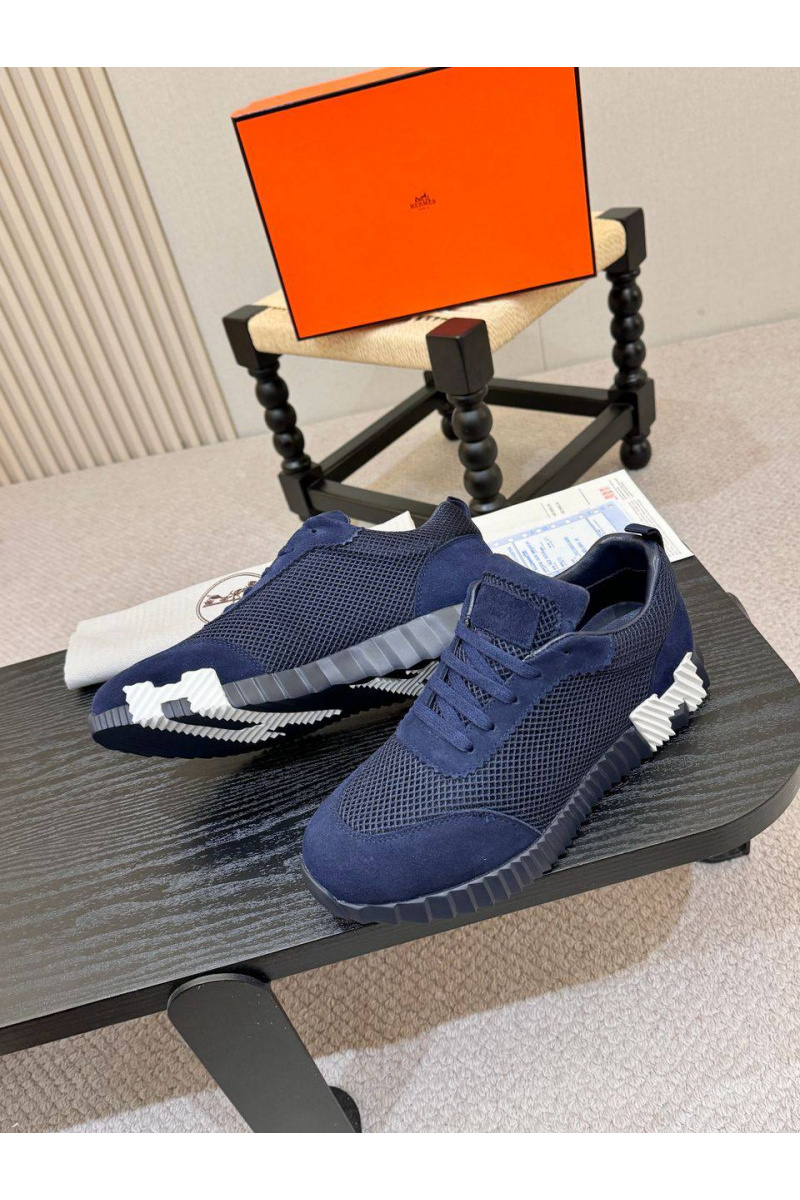 Hermes Мужские синие кроссовки Bouncing