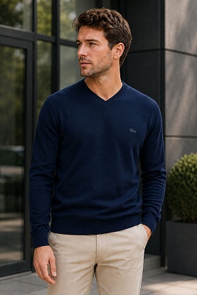 Джемпер тёмно-синего цвета V-Neck