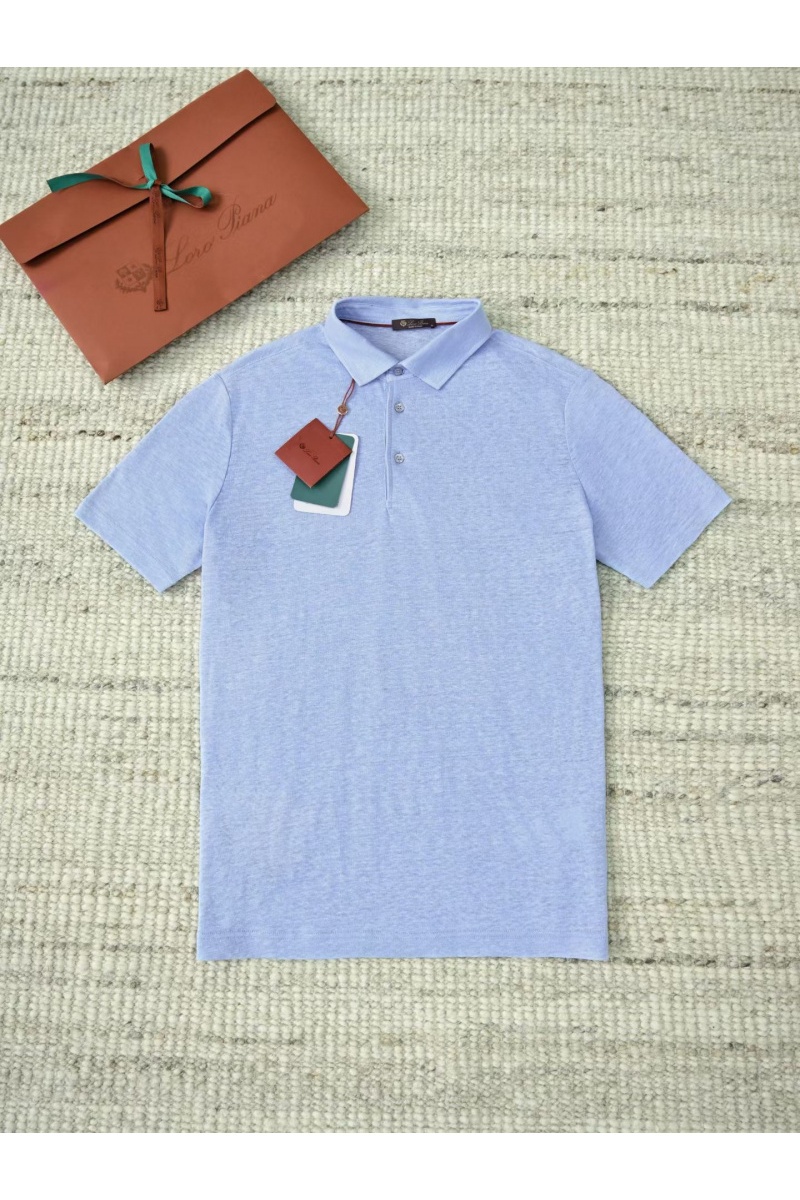 Loro Piana Мужское голубое поло premium