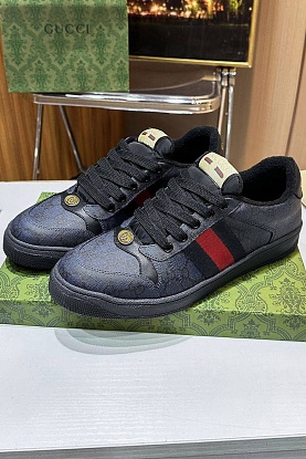 Кожаные кроссовки GG Screener - Navy