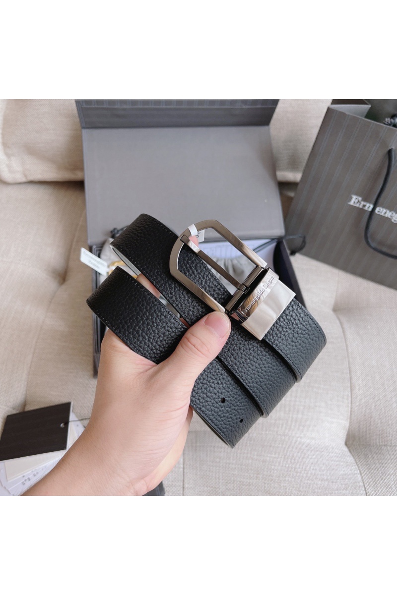Zegna Двусторонний кожаный ремень Premium (длина 110 см, ширина 3.5 см)