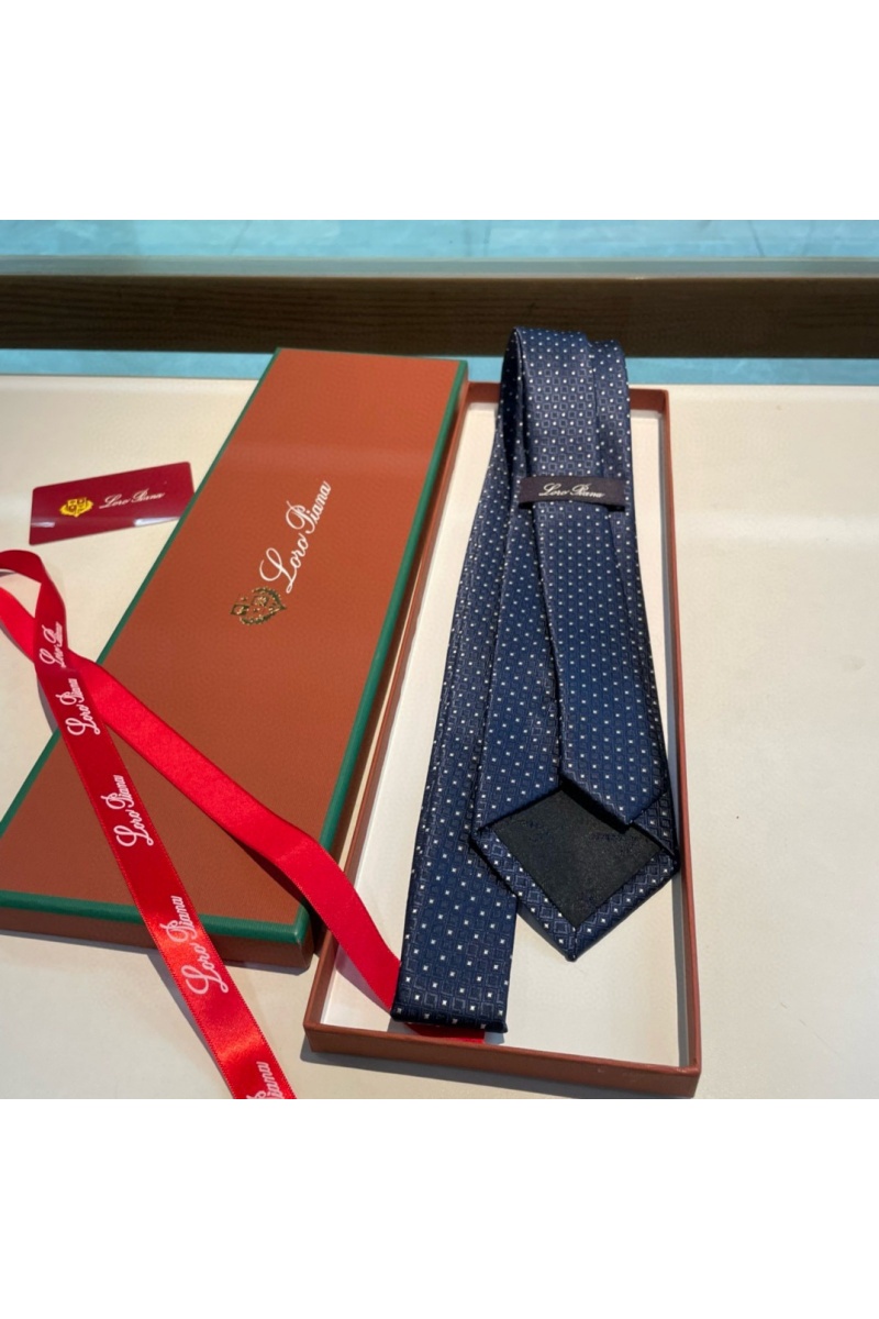 Loro Piana Галстук geometric logo-print premium - Navy
