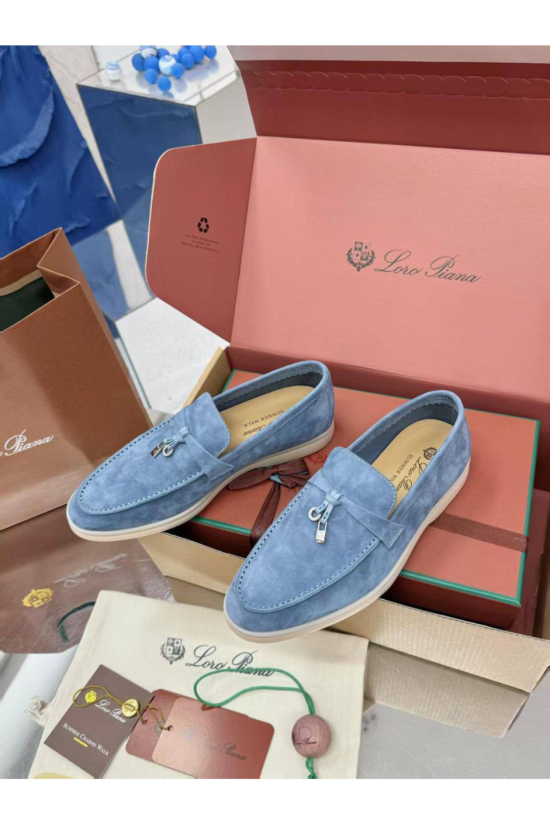 Loro Piana Женские замшевые лоферы  Summer Charms Walk premium