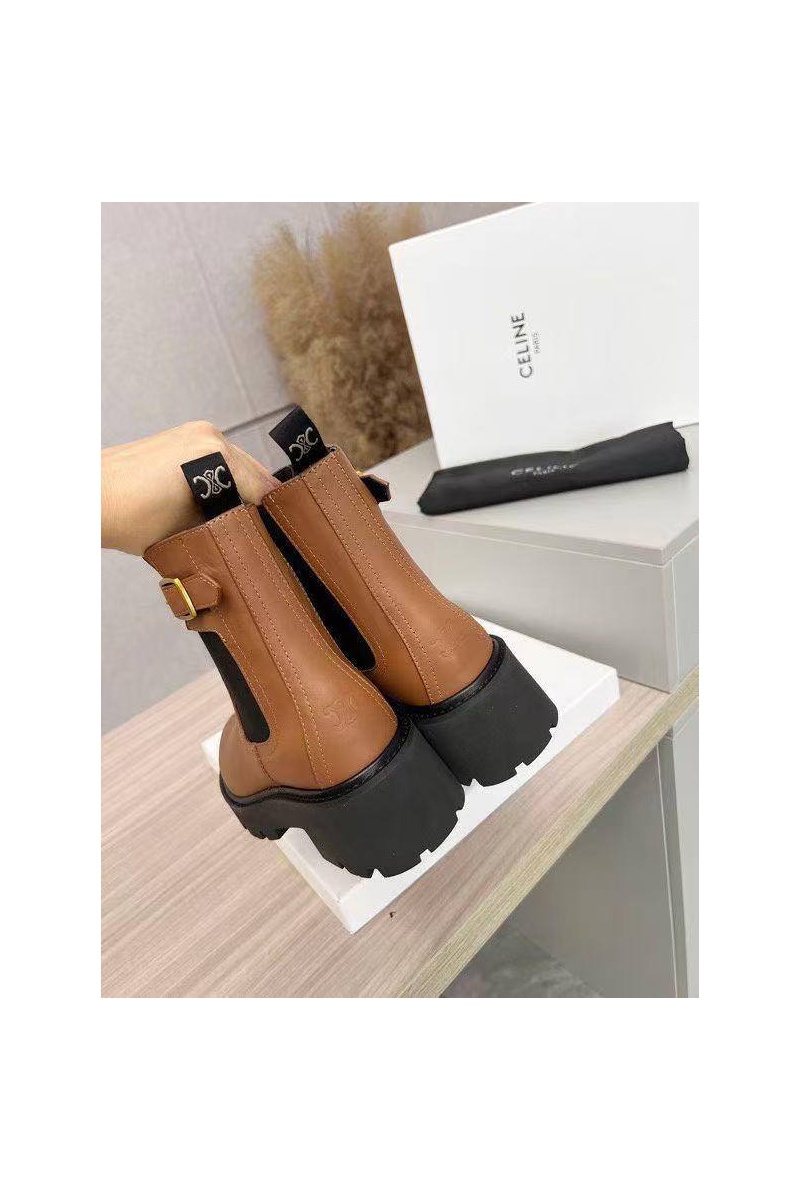 Celine Женские кожаные сапоги premium - Brown