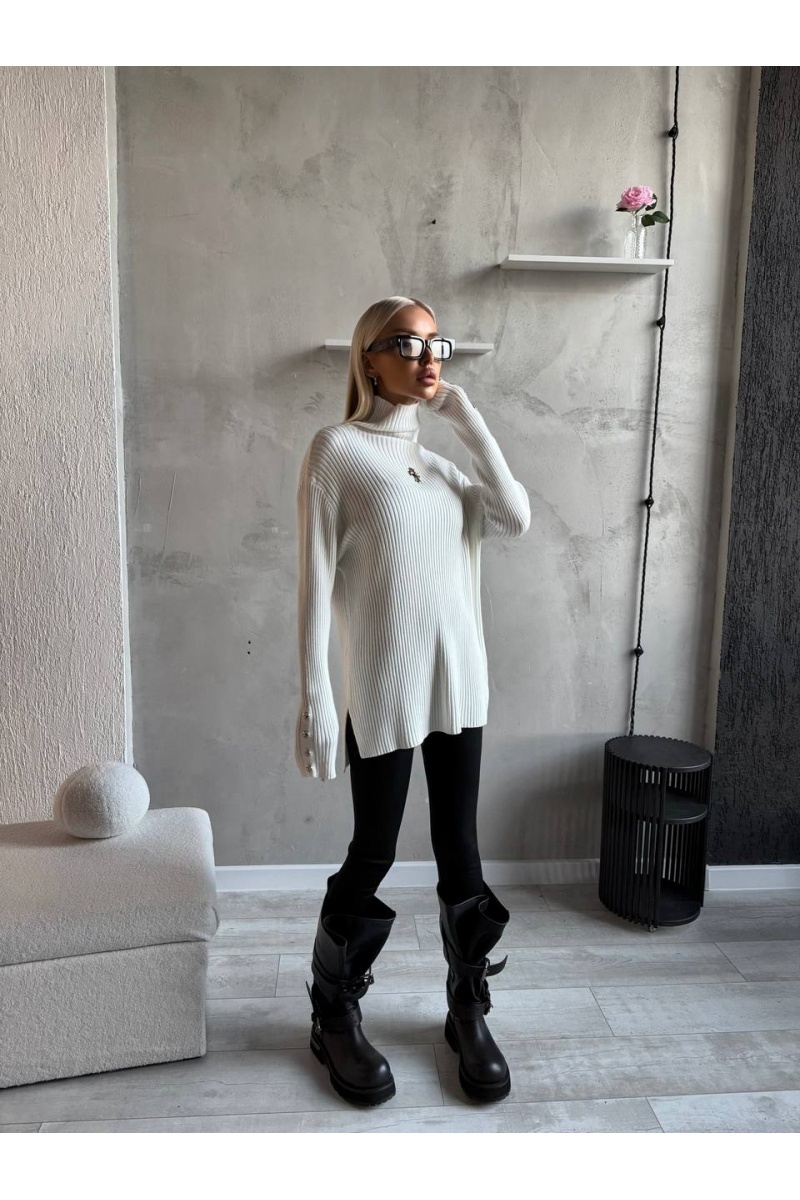 Chrome Hearts Белая женская водолазка premium