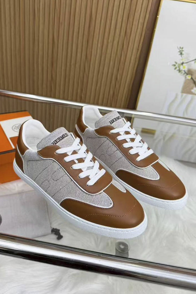 Hermes Женские кожаные кроссовки Match