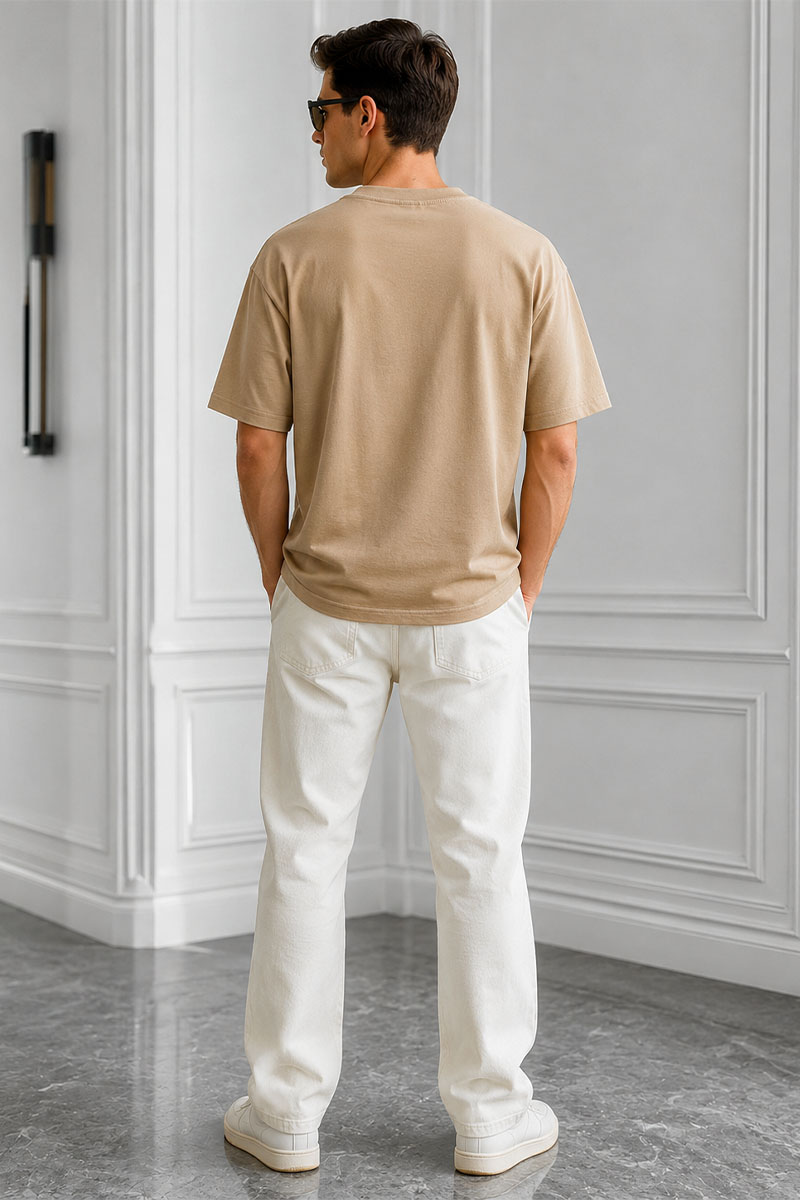 Designer Clothing Бежевая оверсайз футболка block-lettered logo-print