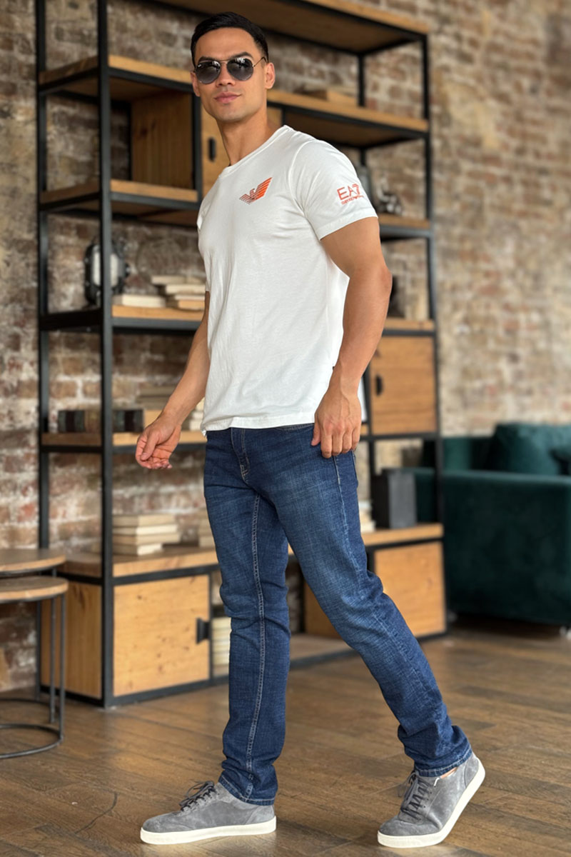 Calvin Klein Мужские тёмно-синие джинсы slim fit