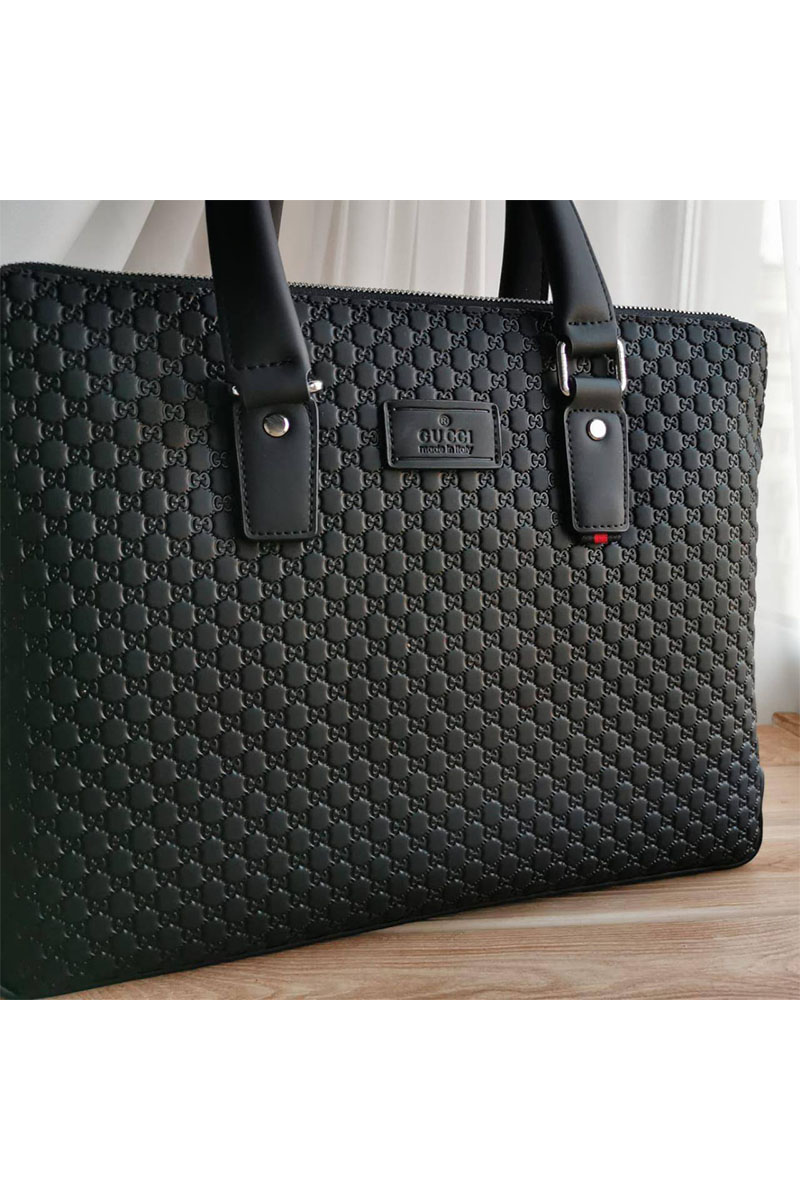 Gucci Кожаная сумка GG Supreme briefcase 38х28 см