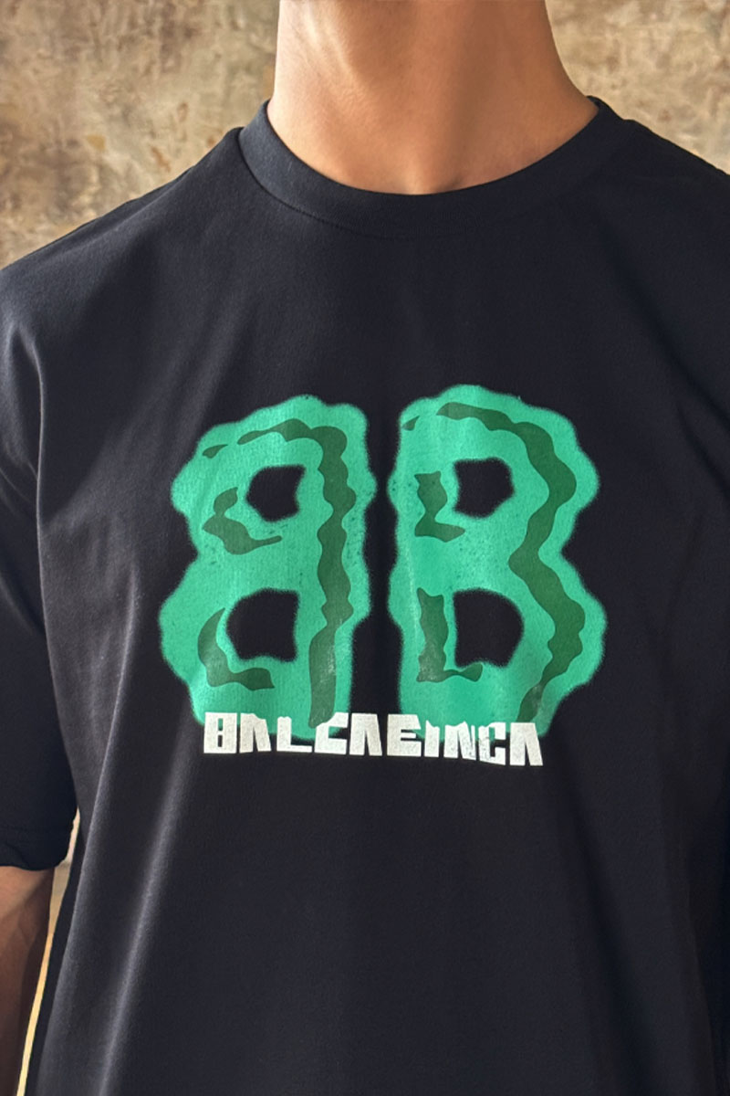Balenciaga Чёрная оверсайз футболка logo print