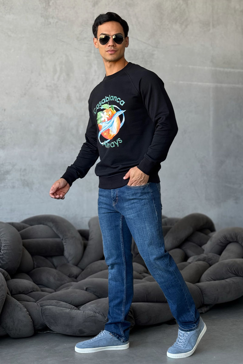 Casablanca Чёрный свитшот Orbite Autour De l'Orange 