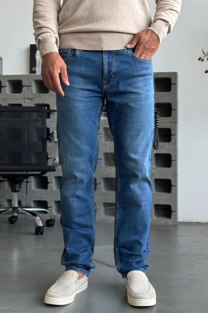 Emporio Armani EA7 Мужские синие джинсы regular fit