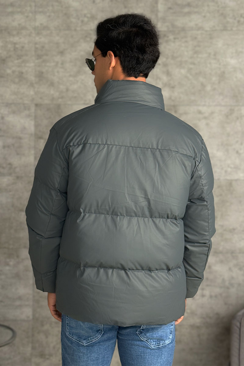 Prada Мужской пуховик logo-plaque - Grey