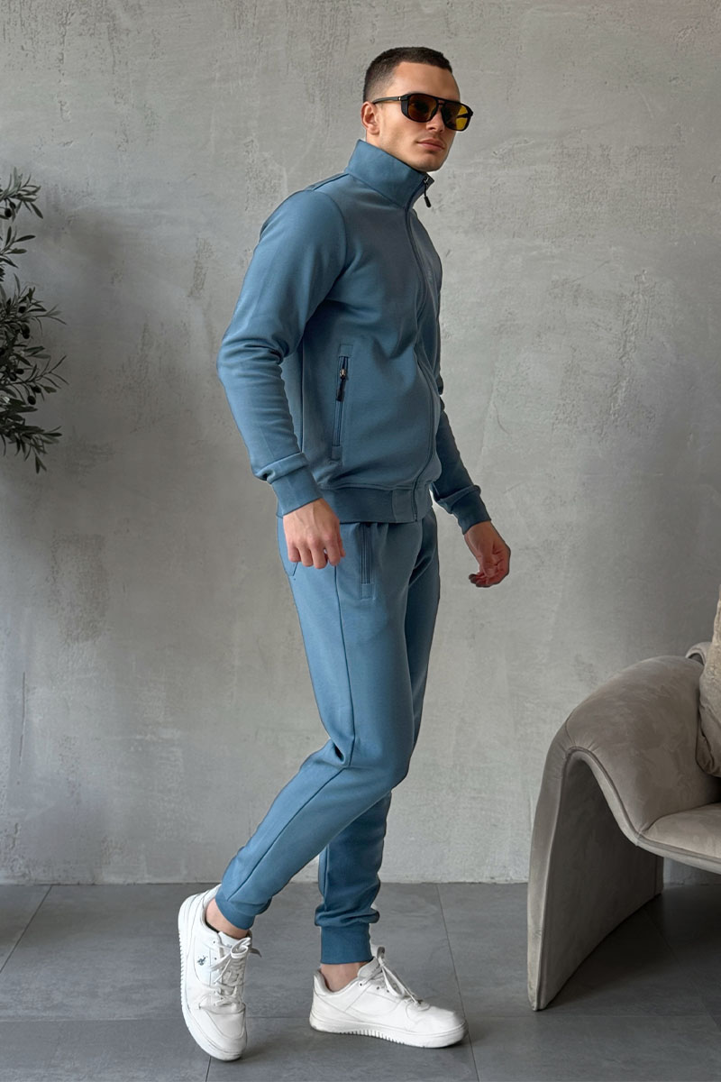 Emporio Armani EA7 Кофта на молнии logo-patch - Blue