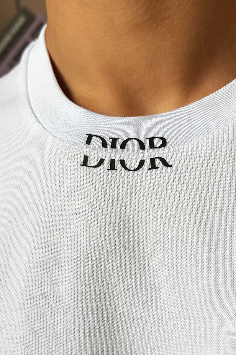 Dior Белая оверсайз футболка pocket logo