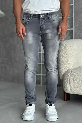Мужские серые джинсы logo-plaque 