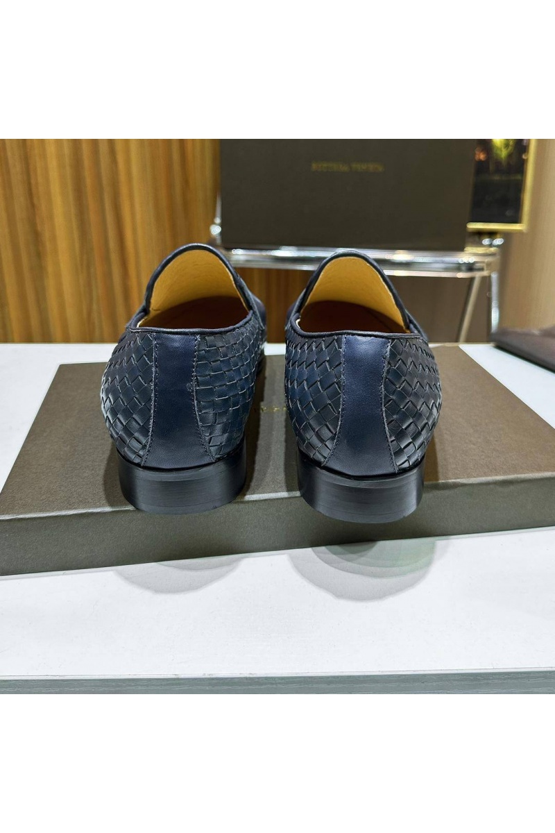 Bottega Veneta Мужские кожаные лоферы Intrecciato - Navy