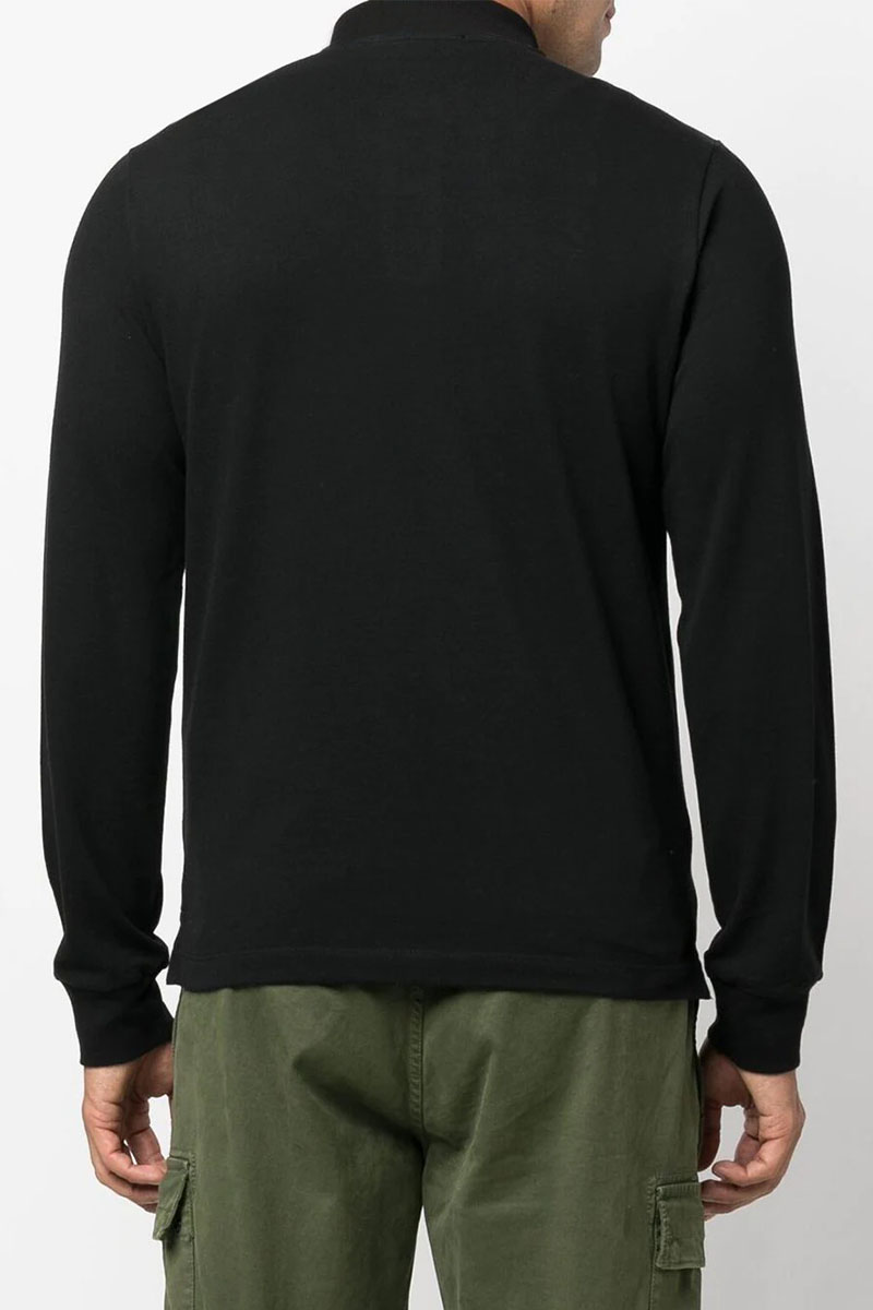 Stone Island Поло с длинным рукавом logo-patch - Black