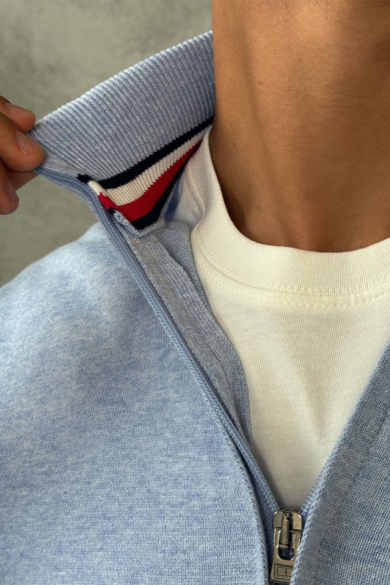 Tommy Hilfiger Кофта на молнии flag embroidery - Blue