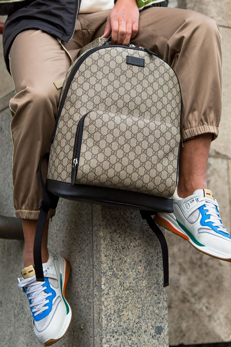 Gucci Кожаный рюкзак GG Supreme 31.5x41x14.5 см