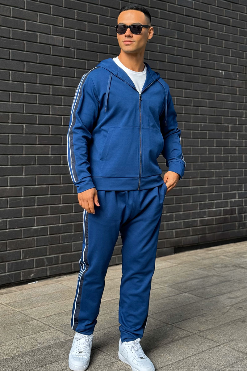 Hermes Мужской спортивный костюм цвета индиго