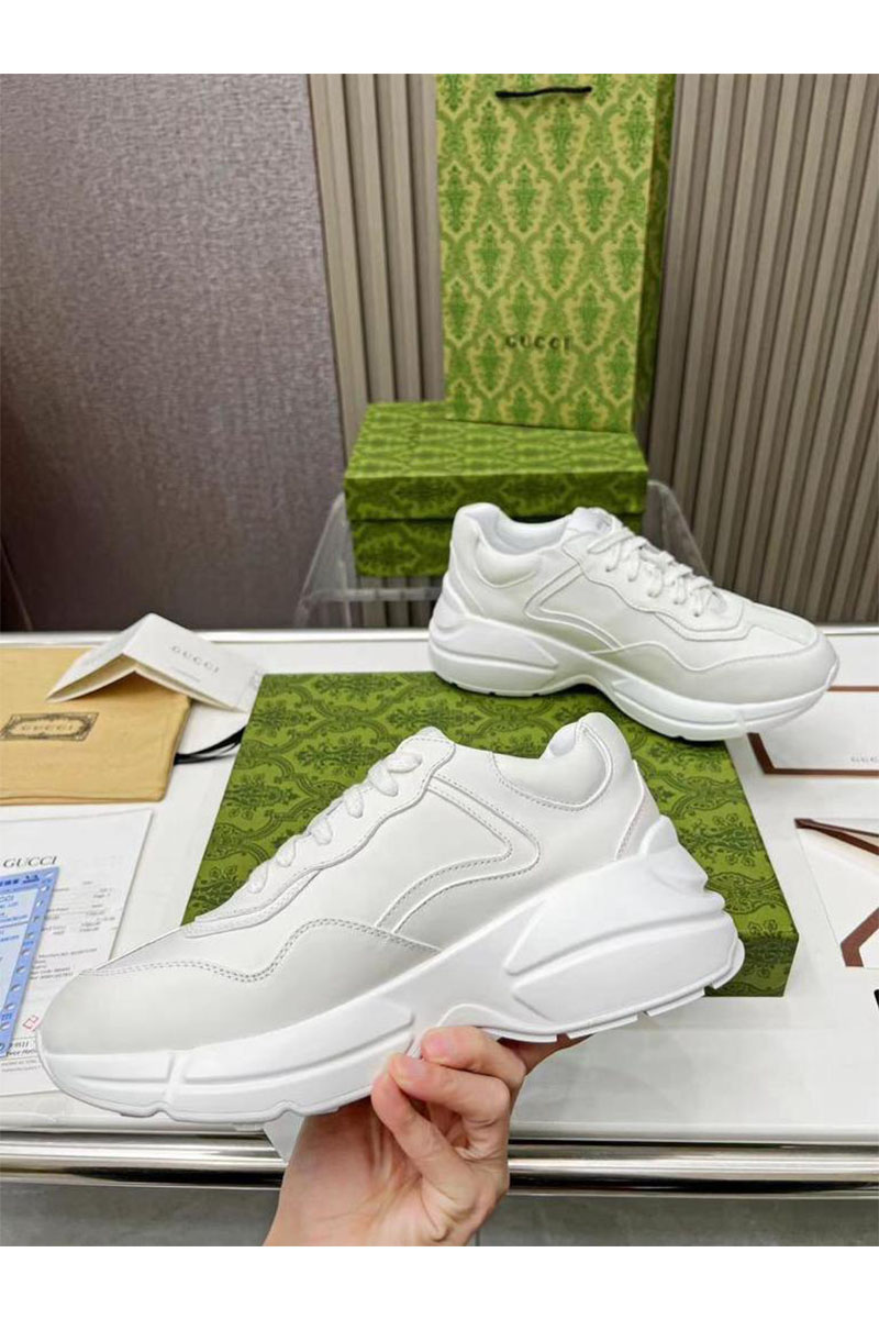 Gucci Кожаные кроссовки Rhyton - White
