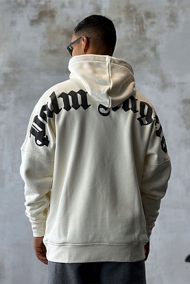 Утеплённое оверсайз худи Classic Logo - White