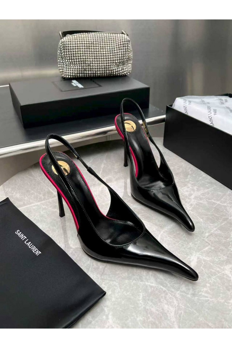 Yves Saint Laurent Женские кожаные туфли на каблуке premium