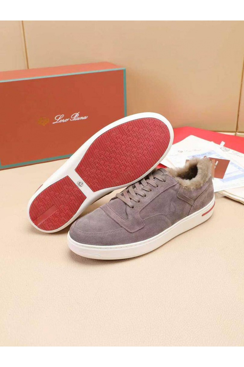 Loro Piana Кроссовки с мехом Newport Walk - Beige