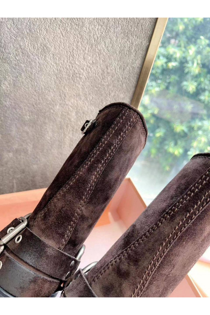 MIU MIU Женские замшевые сапоги Ankle Premium