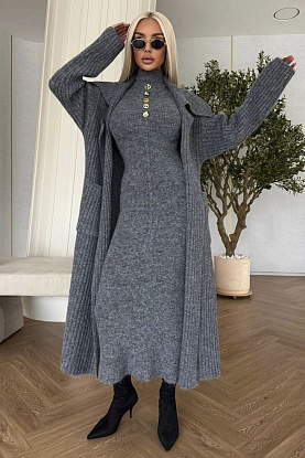 Женский костюм двойка Premium - Grey